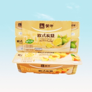 蒙牛欧式炭烧酸奶黄桃柠檬八连杯酸牛奶90克*16杯 包邮