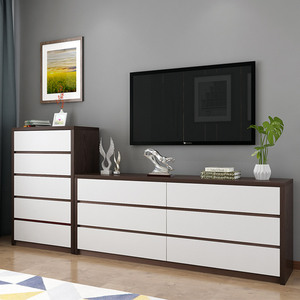 白色卧室斗柜收纳柜客厅三四五组合抽屉储物柜电视斗柜k24人付款581