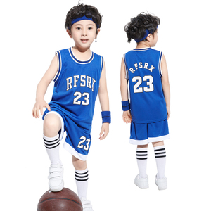 儿童篮球服套装新款夏季男童速干中小学生透气运动训练服蓝球衣服