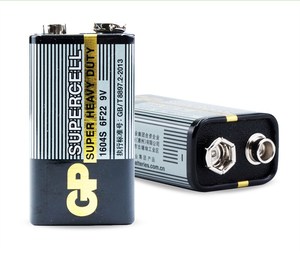 GP超霸9V电池碳性6F22叠层方形1604S 烟雾报警器话筒万用表麦克风