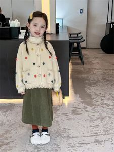 女童毛衣2024年春秋新款童趣可爱女宝宝针织开衫毛衣洋气时髦韩版