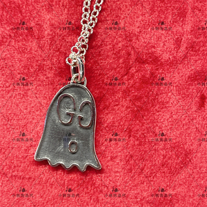 正品gucci古驰项链ghost小精灵吊坠小幽灵925纯银链男女情侣同款