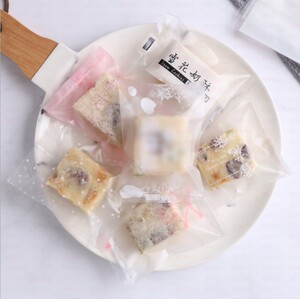 雪花酥包装袋花茶袋牛扎饼干机封袋透明磨砂袋子1000个装