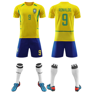02世界杯巴西球衣大罗小罗卡洛斯里瓦尔多主场队服成人儿童足球服