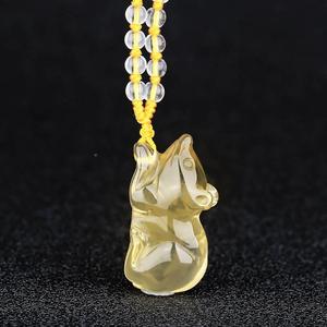2022天赐然黄女水晶立体老鼠吊坠生肖子鼠灵鼠瑞男款项链小护身符