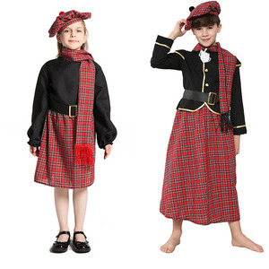 我淘淘淘99淘宝万圣节服装 苏格兰格子女孩 幼稚园舞台演出服 英格兰