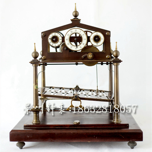 滚珠钟 机械纯铜 老式趣味座钟 观赏性古钟 仿古董 钢珠轨道把玩