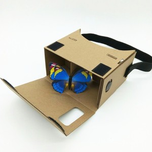 一代VR纸盒眼镜头戴式3D虚拟现实魔镜科教实验专用diy款折叠式vr