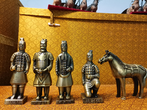 金属兵马俑摆件西安旅游纪念品创意出国送老外礼品陕西特色工艺品