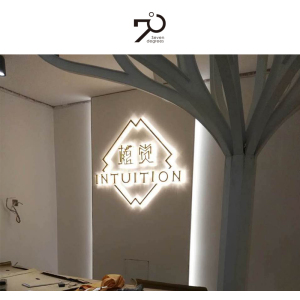 铁艺烤漆背发光字服装店铺门头不锈钢广告字形象背景墙logo字定制