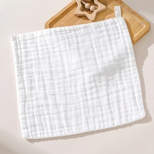 白色毛巾纯棉不掉毛家用儿童中号大人婴儿洗面冲凉吸水全棉方巾