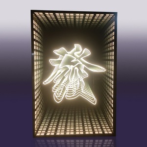 网红千层镜霓虹灯箱发光深渊字隧道软膜超薄形象墙led酒吧ins柔性