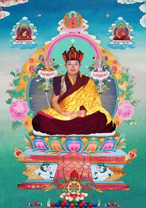 亚青柯日寺活佛普巴扎西仁波切上师瑜伽皈依境画像挂画唐卡照片图
