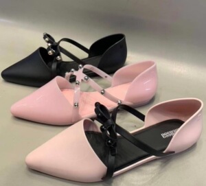 现货巴西正品梅丽莎melissa尖头铆钉蝴蝶结平底果冻镂空单鞋凉鞋