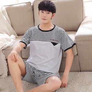 男士睡衣夏季短袖纯棉薄款夏天sy土青少年半袖睡意男款胖子家居服