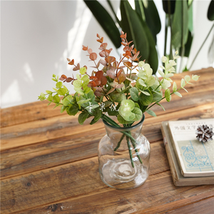 80一定要赚你钱的老板们淘宝森系尤加利仿真花倒挂花束墙壁装饰干花