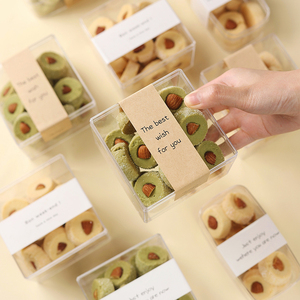 曲奇饼干盒子透明密封罐装雪花酥蔓越莓包装盒烘焙新年食品小罐子