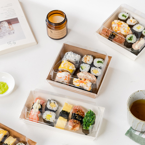 寿司打包盒家用日式一次性长方形食品级盒子刺身拼盘外卖包装带盖