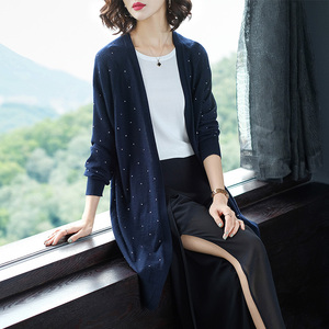冰丝针织开衫外套女韩版2019新款春装中长款外搭中长款百搭披肩潮