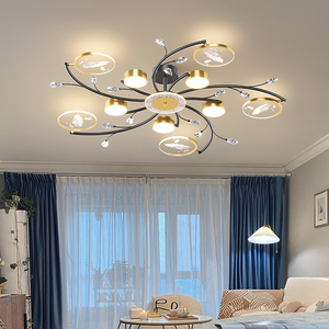 客厅灯2021年新款现代轻奢大厅主灯创意水晶吊灯大气简约北欧灯具