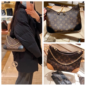 lv路易威登女包新款牛角包 boulogne饺子包老花单肩斜挎包 m45832