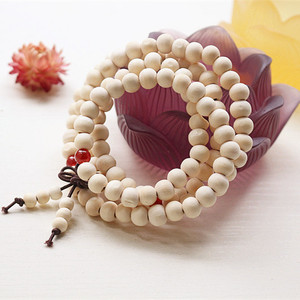 仿白檀木手串手链简洁仿白檀念珠108颗6mm