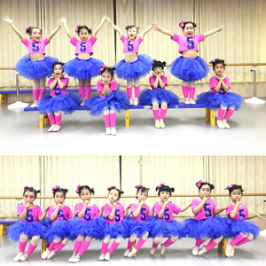六一儿童表演服幼儿园小班毕业演出啦啦操队舞蹈女童蓬蓬纱裙亮片