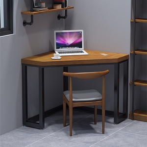 靠墙三角桌子墙角落电脑桌简约书桌拐角办公桌小户型三角形学习桌