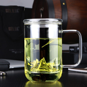 物生物君子杯创意玻璃杯 带盖透明办公过滤茶杯男士水杯 花茶杯子