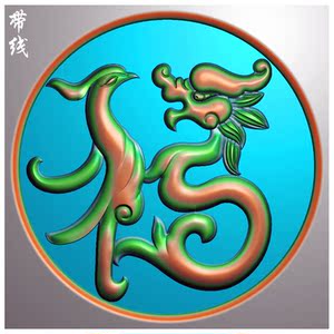 精雕图jdp灰度图bmp浮雕木雕数控雕刻仓板福字草龙草凤圆椅背带线