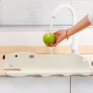 北极熊水槽挡水板厨房洗菜盆洗碗水池防溅水板硅胶吸盘式防水挡板
