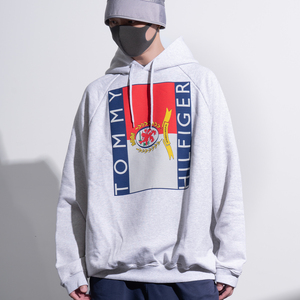 vetements 联名款灰色印花连帽运动衫卫衣男 wss18tr29f c042