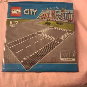 乐高lego 7280城市系列马路底板直道十字路口街景街道积木玩具