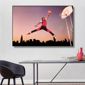 乔丹最后一投装饰画nba23号臂展投篮海报挂画jordan篮球明星壁画