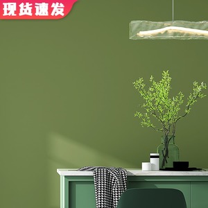 北欧绿色墙纸草绿色卧室背景墙豆绿深绿复古绿浅绿蓝绿色果绿壁纸