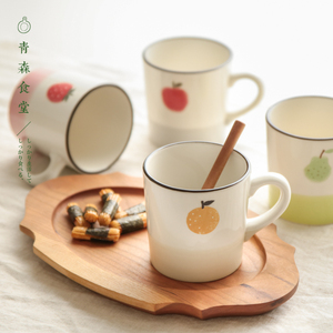 〈青森食堂〉日本制井泽柚子草莓苹果梨子拼色陶瓷咖啡牛奶马克杯