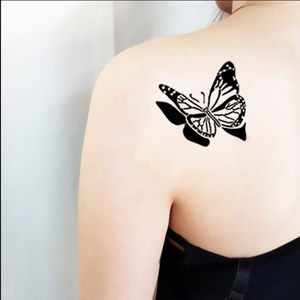 立体蝴蝶镂空纹身模板加厚可重复用纹身膏果汁喷绘纹绣通用