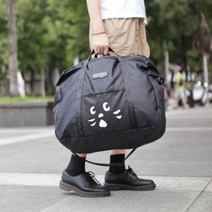 日系惊讶猫卡通可折叠大容量行李包便携短途旅行袋男女出行登机包