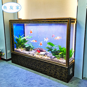鱼缸屏风客厅家用隔断玄关生态创意落地式现代奢华免换水玻璃鱼缸