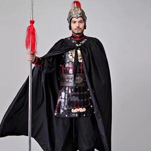 古代将军盔甲战袍张飞铠甲帽子影视士兵服装演出服表演服戏服靴子