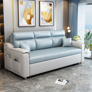 沙发床一体两用多功能客厅推拉储物小户型一米二单人科技布折叠床