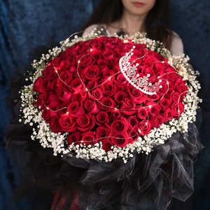 七夕情人节求婚表白玫瑰花束鲜花速递同城配送女友深圳广州北京