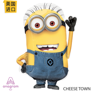 美国进口a牌anagram招手小黄人铝膜气球 神偷奶爸大眼鲍勃minion