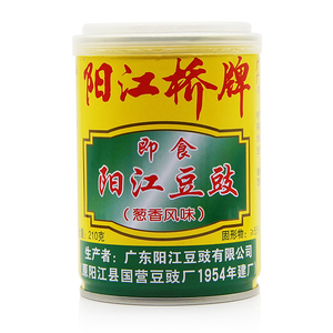 阳江特产桥牌即食豆豉210克瓶葱香味金属罐装拌饭酱拌面广东