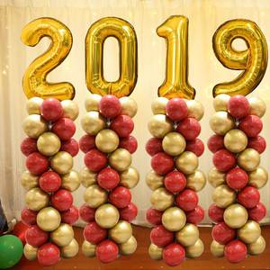 新年春节装饰气球立柱路引酒吧商场年会场景布置 金猪元宝气球