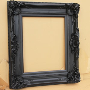 欧式实木角花框定制油画框黑色做旧画框相框宽度13厚度8.5cm