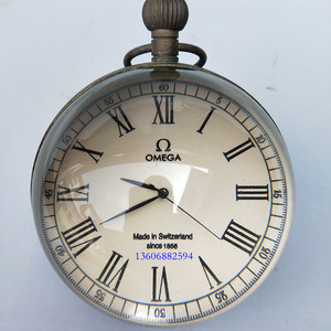 古钱天堂 老式机械表 omega 1856年圆球水晶表老座钟 纯铜老钟表