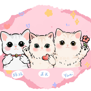 手绘头像q版定制漫画人物猫咪狗狗宠物动漫logo设计画像贴纸照片