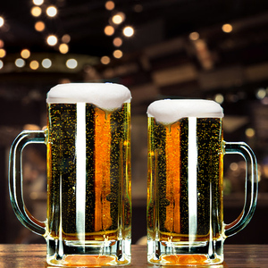 hyu加厚带把大容量啤酒杯扎啤杯精酿啤酒杯酒吧创意厚重生啤杯子