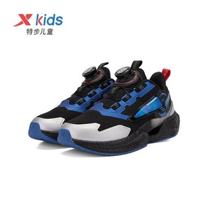 特步童鞋2022秋新男大童聚能弹变形金刚旋转纽扣跑鞋678315114253